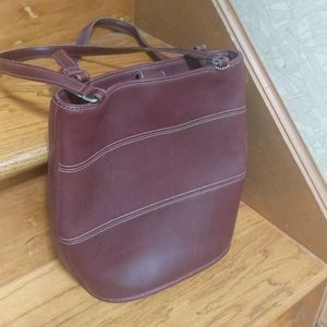 Deep Burgundy Leather Vintage COACH tote